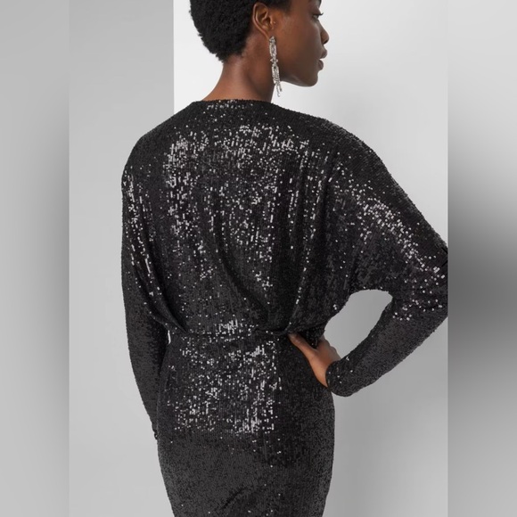 New White House Black Market Elegant Black Sequin Dress - Picture 5 of 7